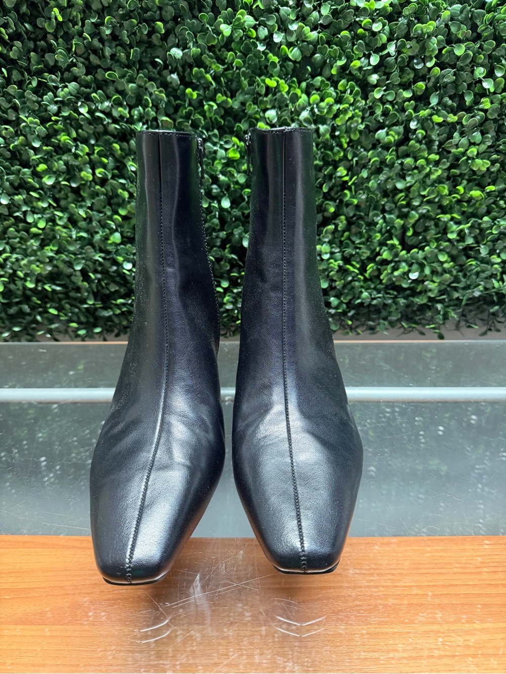 a new day Black Pointed Toe Leather Ankle Boots - Picture 3 of 9
